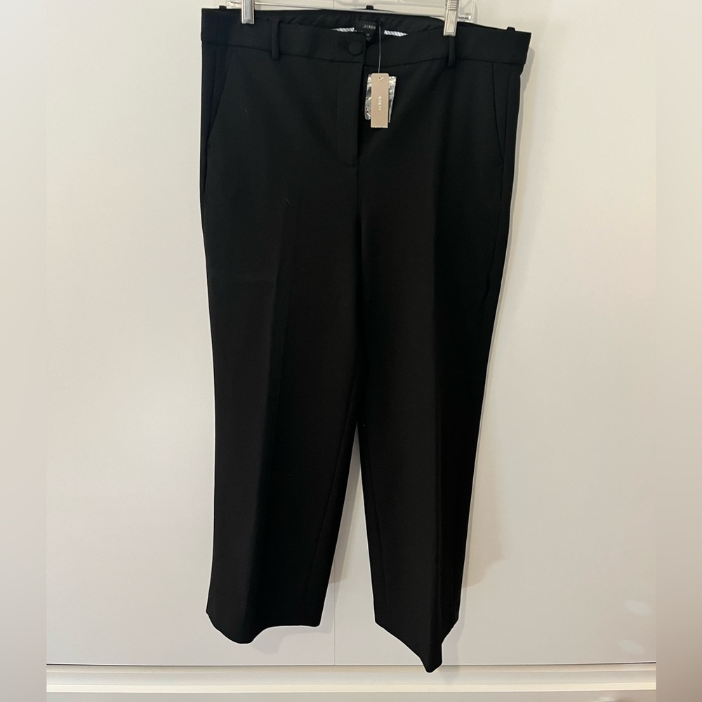 J. Crew black stretch wide leg trousers NWT
